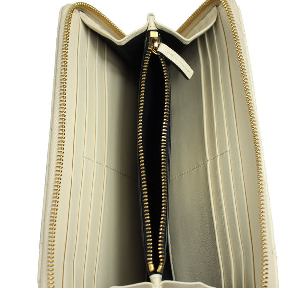 Versace White Ivory Quilted Medusa Wallet Leather Zip - Picture 4 of 4